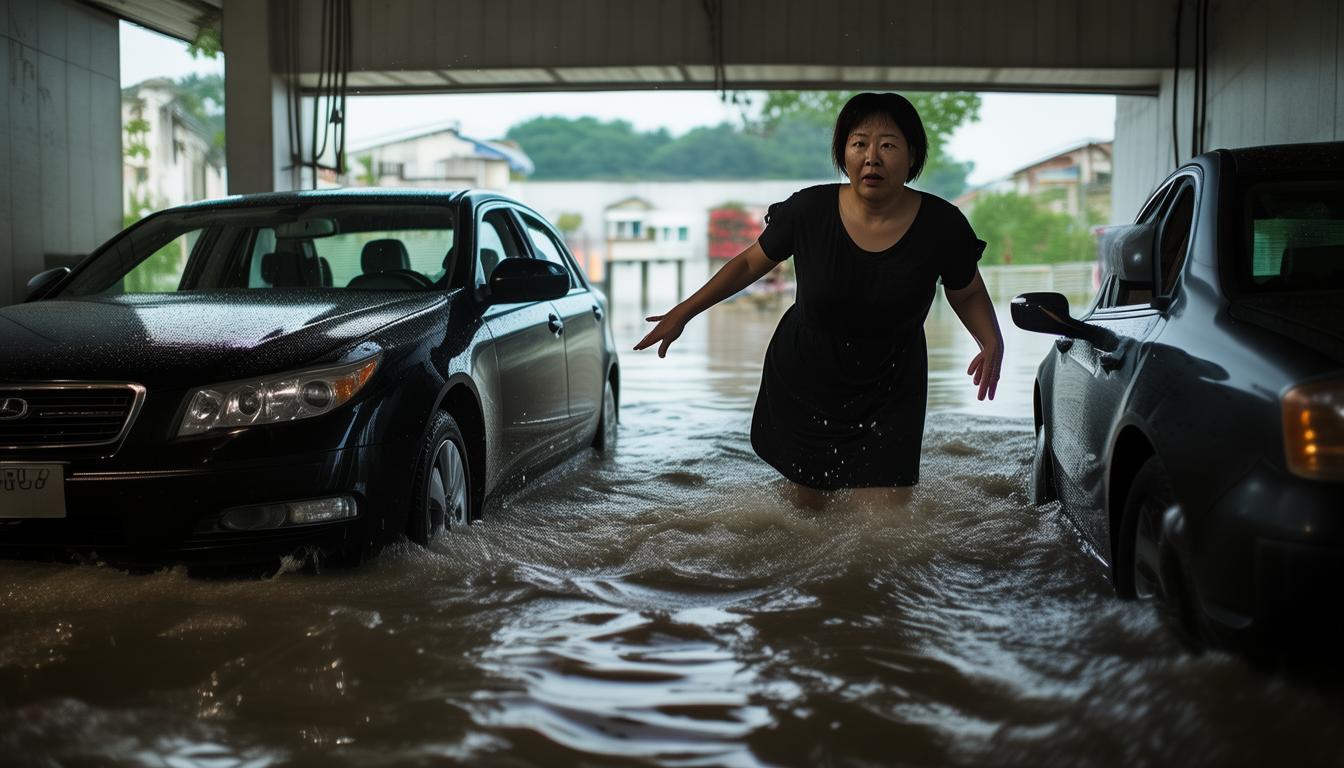 女子挪車被洪水沖進地下車庫后自救脫險！究竟咋回事？